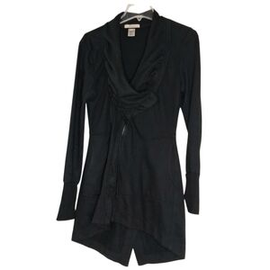 Prairie Underground Asymmetrical French Terry Jacket Women's Sz Small Black